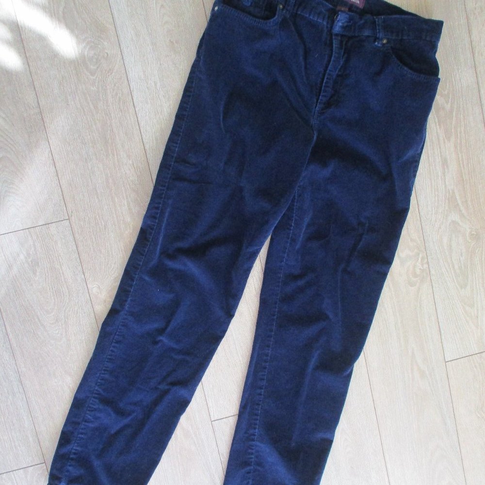 Gloria Vanderbilt Blue Velour Jeans Size 10